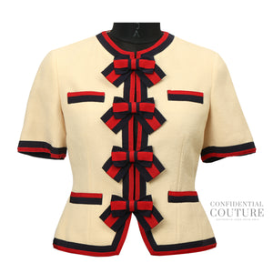 Wool Jacket with Web Bows | Size 42
