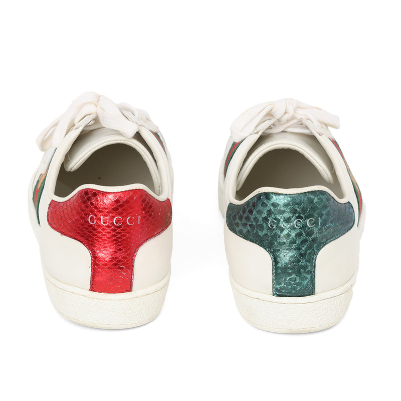 Canvas women pre owned gucci ace white sneakers 39 sale