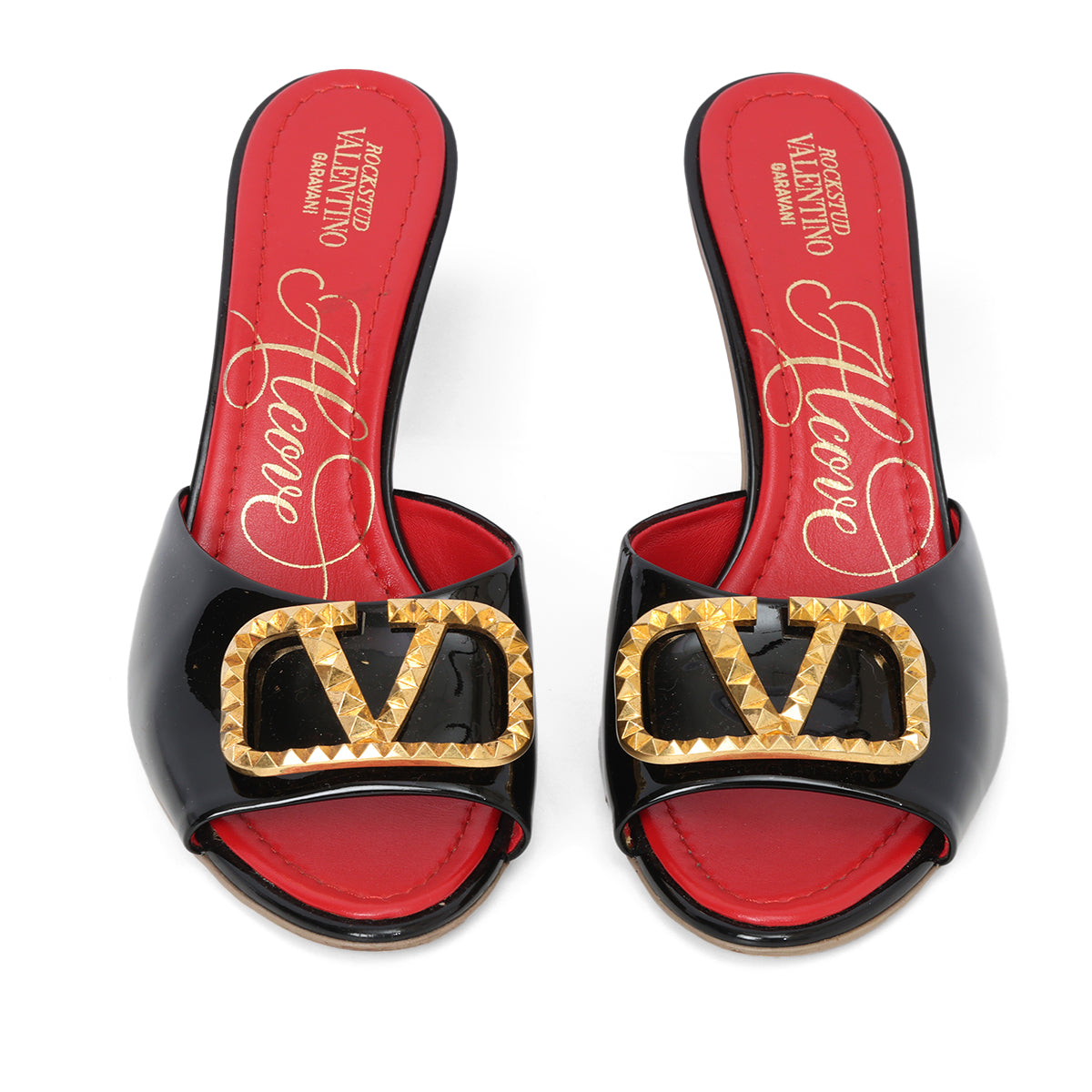 Garavani Patent Leather Alcove V-studded Heels - 39