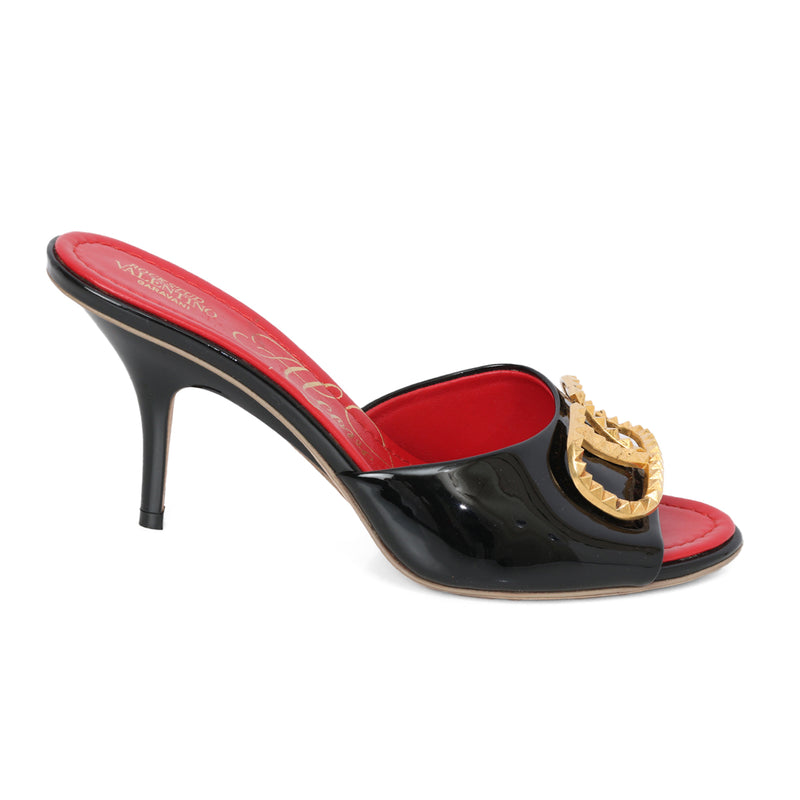 Garavani Patent Leather Alcove V-studded Heels - 39
