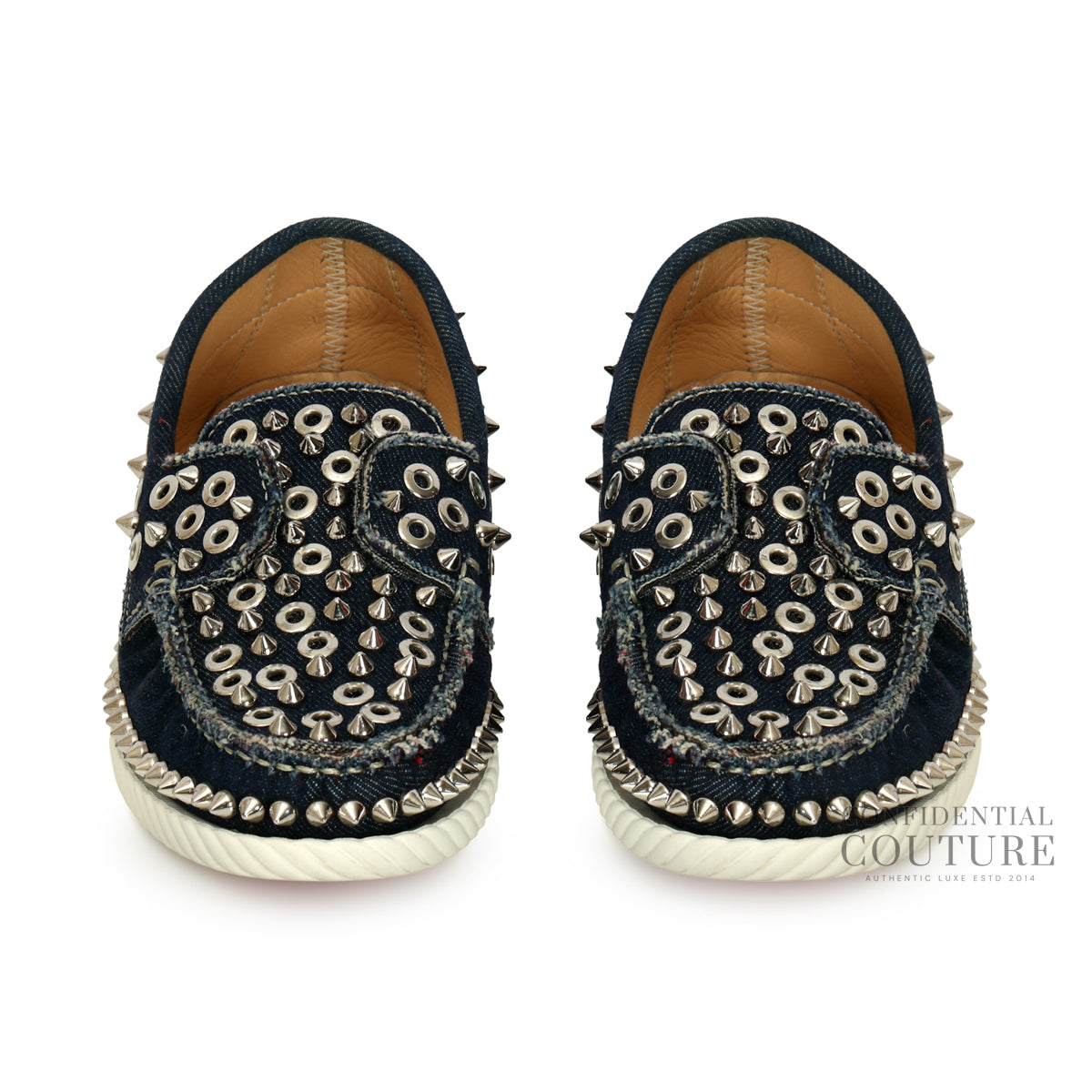 Spike Accents Denim Boat Sneakers | EU35