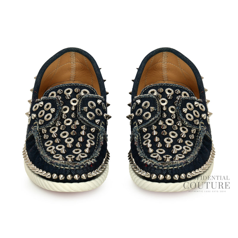 Spike Accents Denim Boat Sneakers | EU35