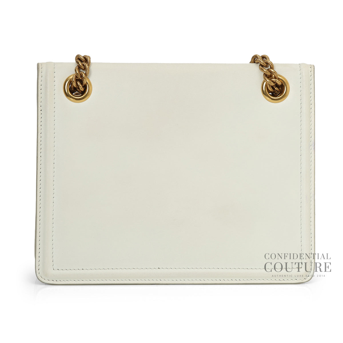 Smooth Calfskin Medium Devotion White Crossbody Bag