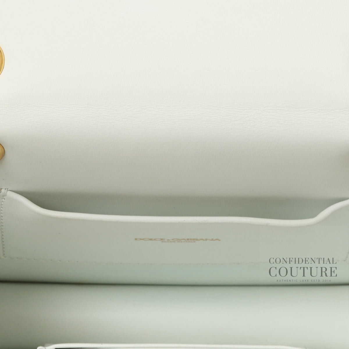 Smooth Calfskin Medium Devotion White Crossbody Bag