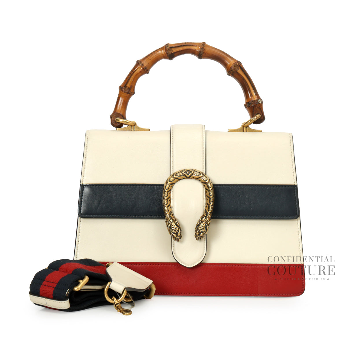 Medium Dionysus Tricolor Bamboo Top Handle Bag