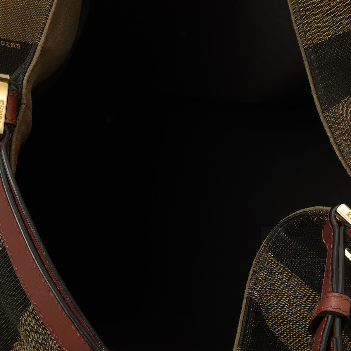 Dusty Rose Leather and Tobacco Pequin Stripe Canvas Hobo Bag