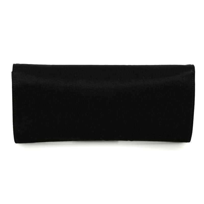 Pre loved gucci crystal bow satin clutch one size price