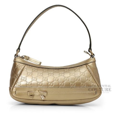 Guccissima Mayfair Metallic Gold Pochette Beige