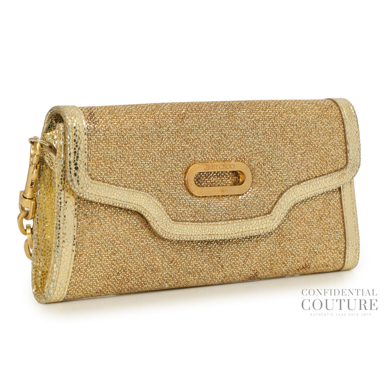 Gold Glitter Fabric Tilsa Clutch