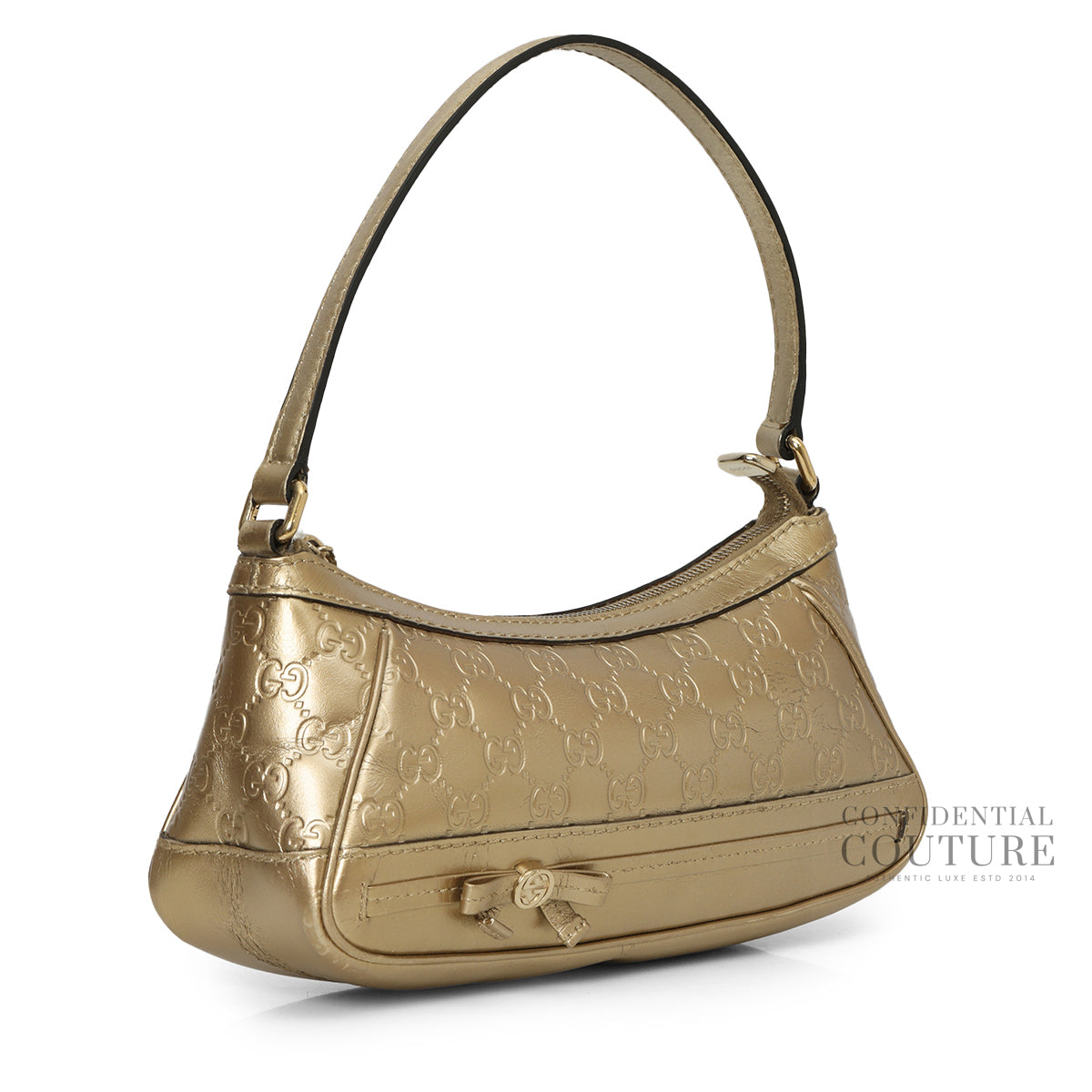 Guccissima Mayfair Metallic Gold Pochette Beige