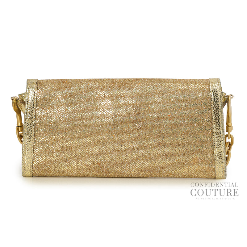 Gold Glitter Fabric Tilsa Clutch