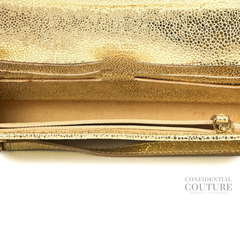 Gold Glitter Fabric Tilsa Clutch