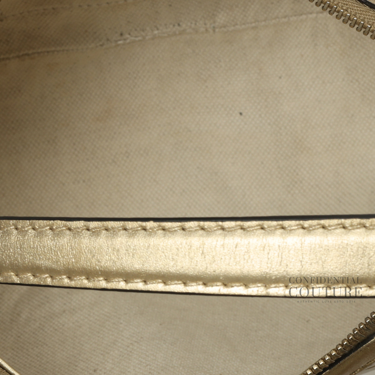 Guccissima Mayfair Metallic Gold Pochette Beige