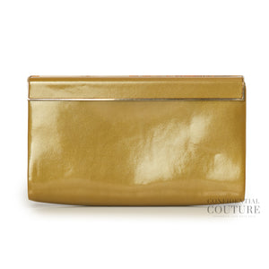 Cayla Metallic Gold Patent Leather Clutch