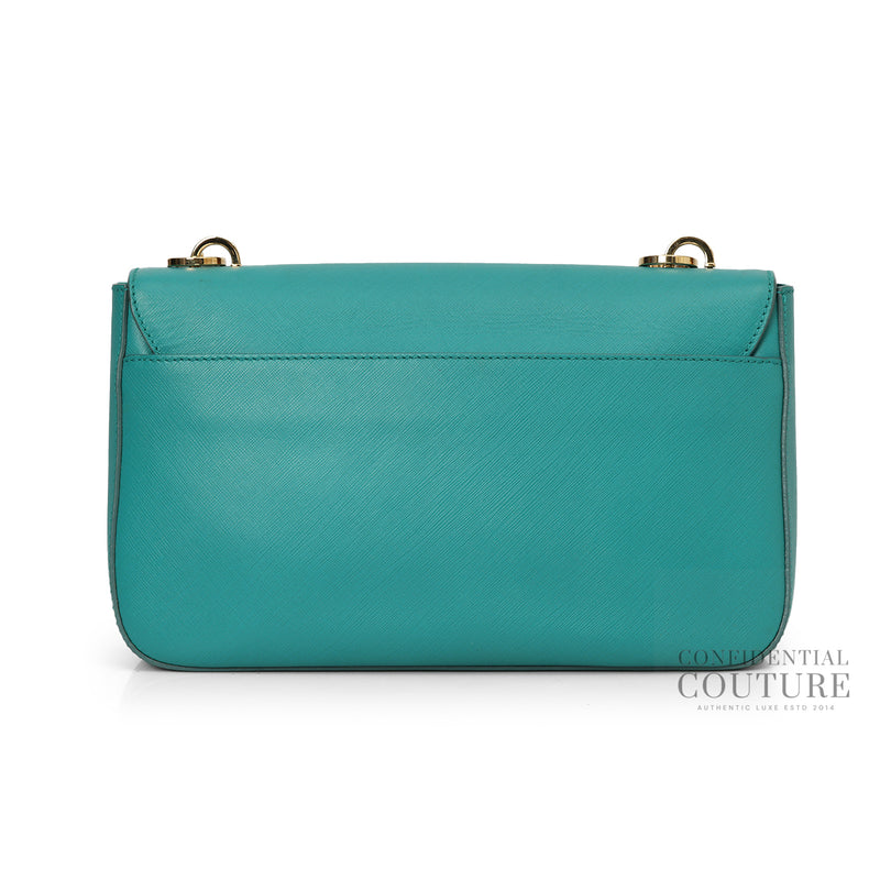 Pre-loved Salvatore Ferragamo Sea Green Rory Shoulder Bag