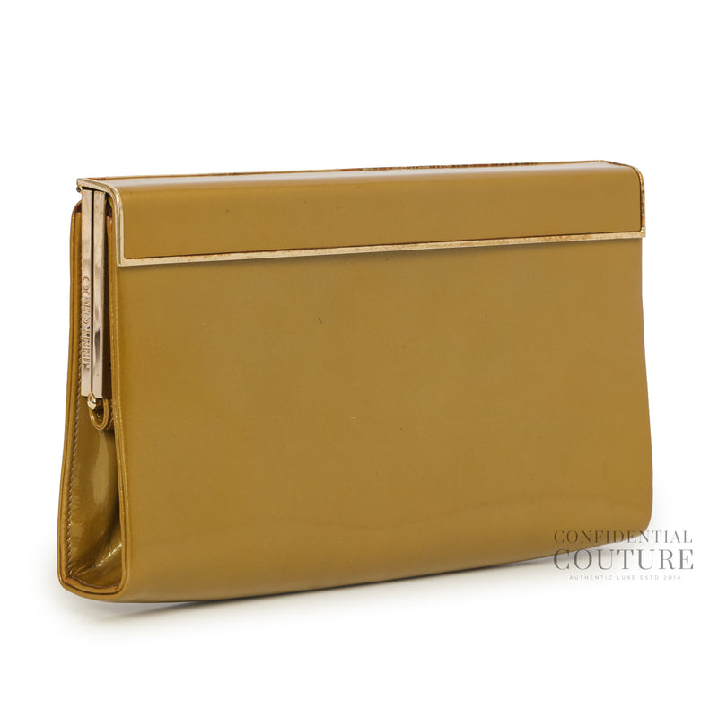Cayla Metallic Gold Patent Leather Clutch