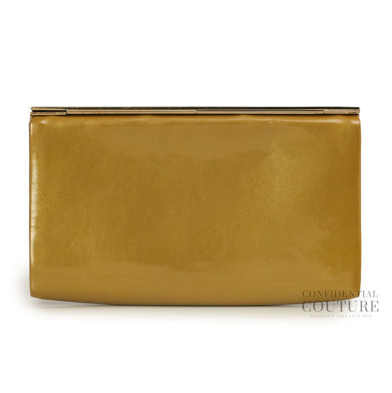 Cayla Metallic Gold Patent Leather Clutch