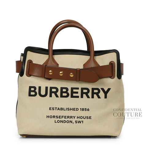 Beige/Tan Medium Cotton Canvas Triple Stud Belt Bag