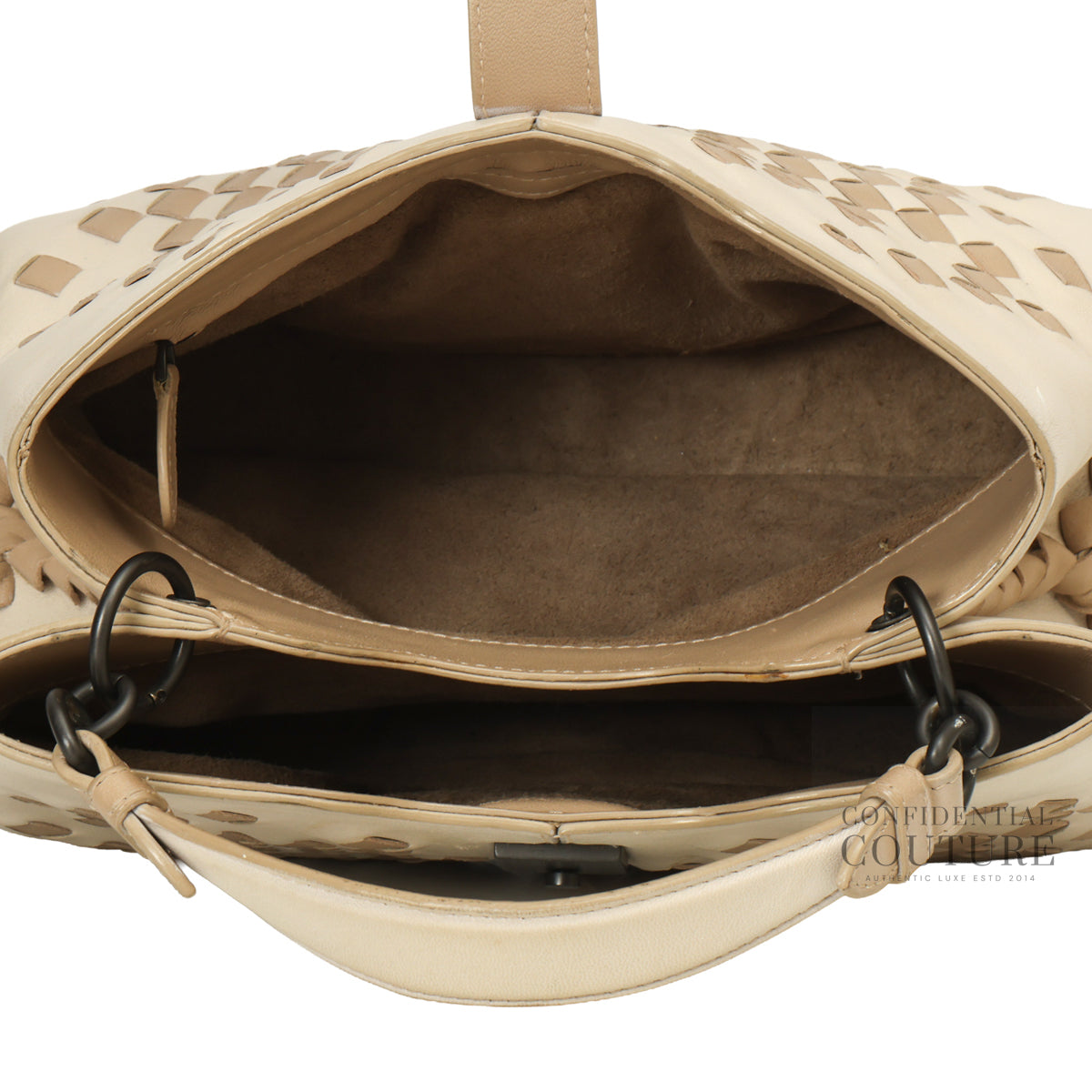 Ivory/Sand Intreciatto Napolli Bag