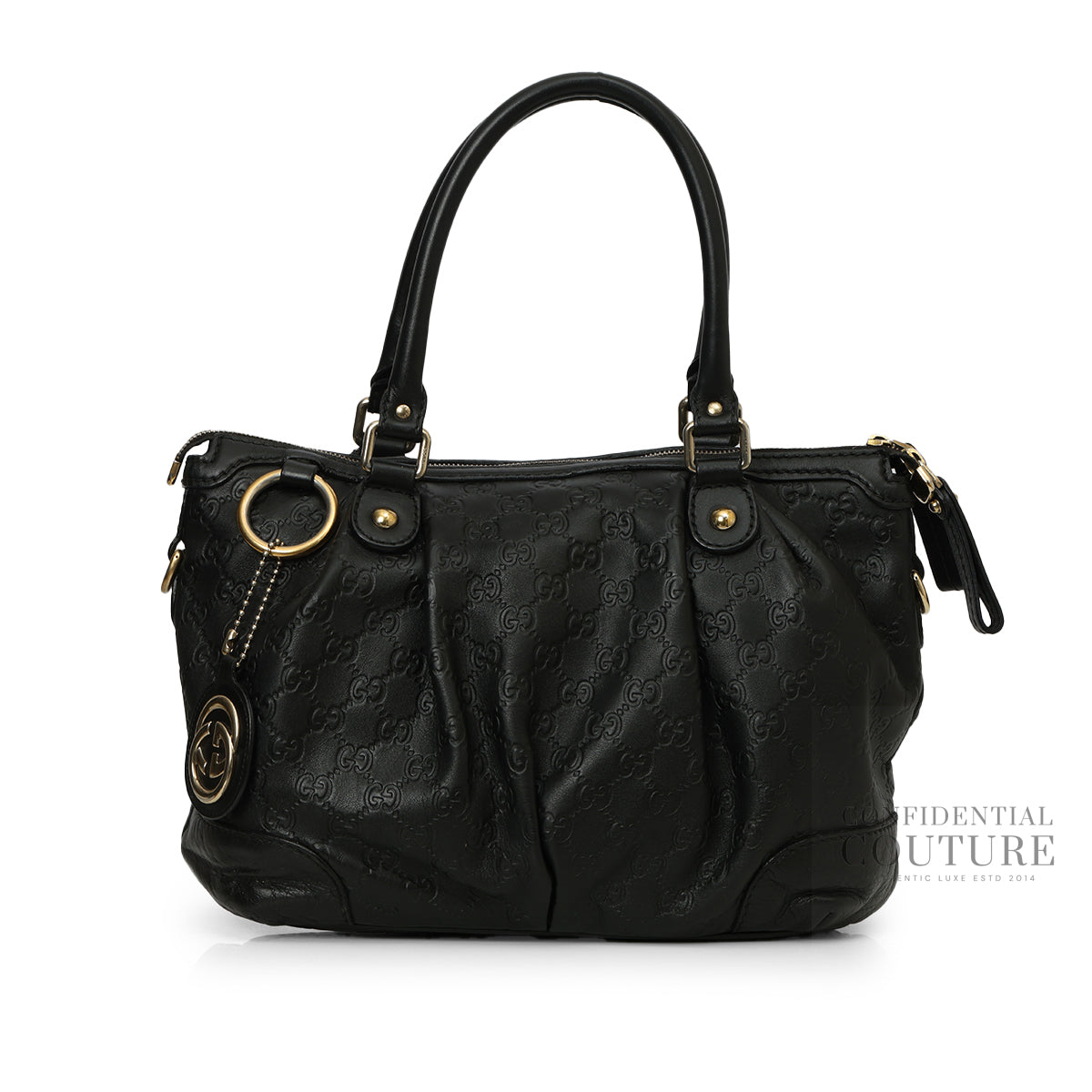 Black Guccissima Leather Medium Sukey Tote Bag