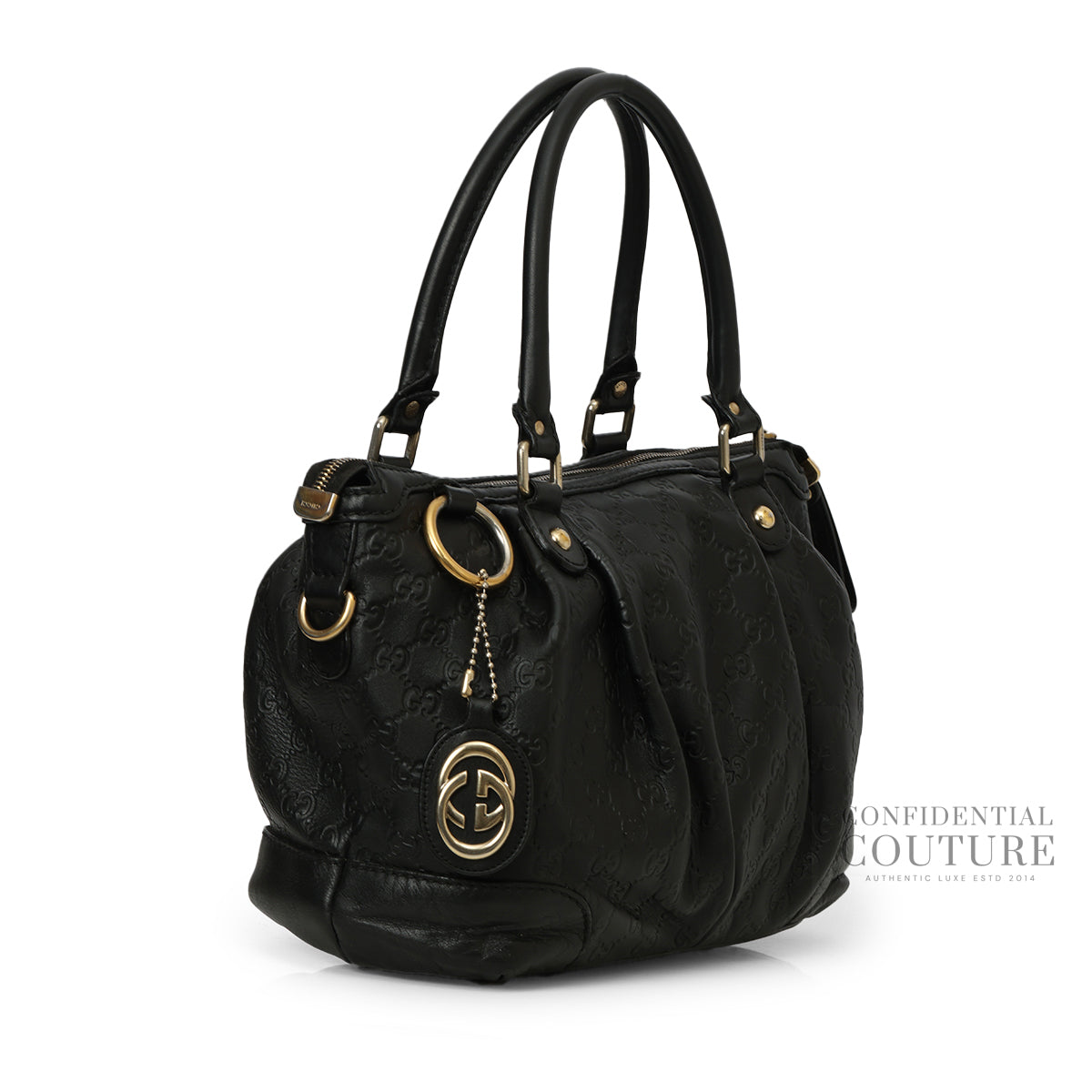 Black Guccissima Leather Medium Sukey Tote Bag