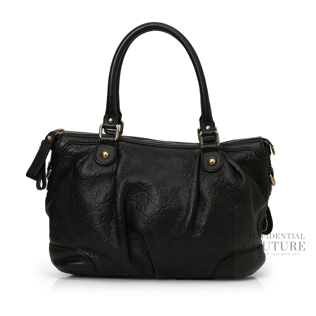 Black Guccissima Leather Medium Sukey Tote Bag