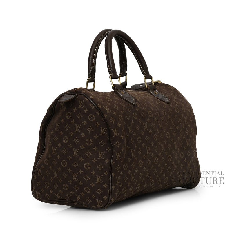 Women Louis Vuitton Monogram Mini Lin Speedy 30 Bag