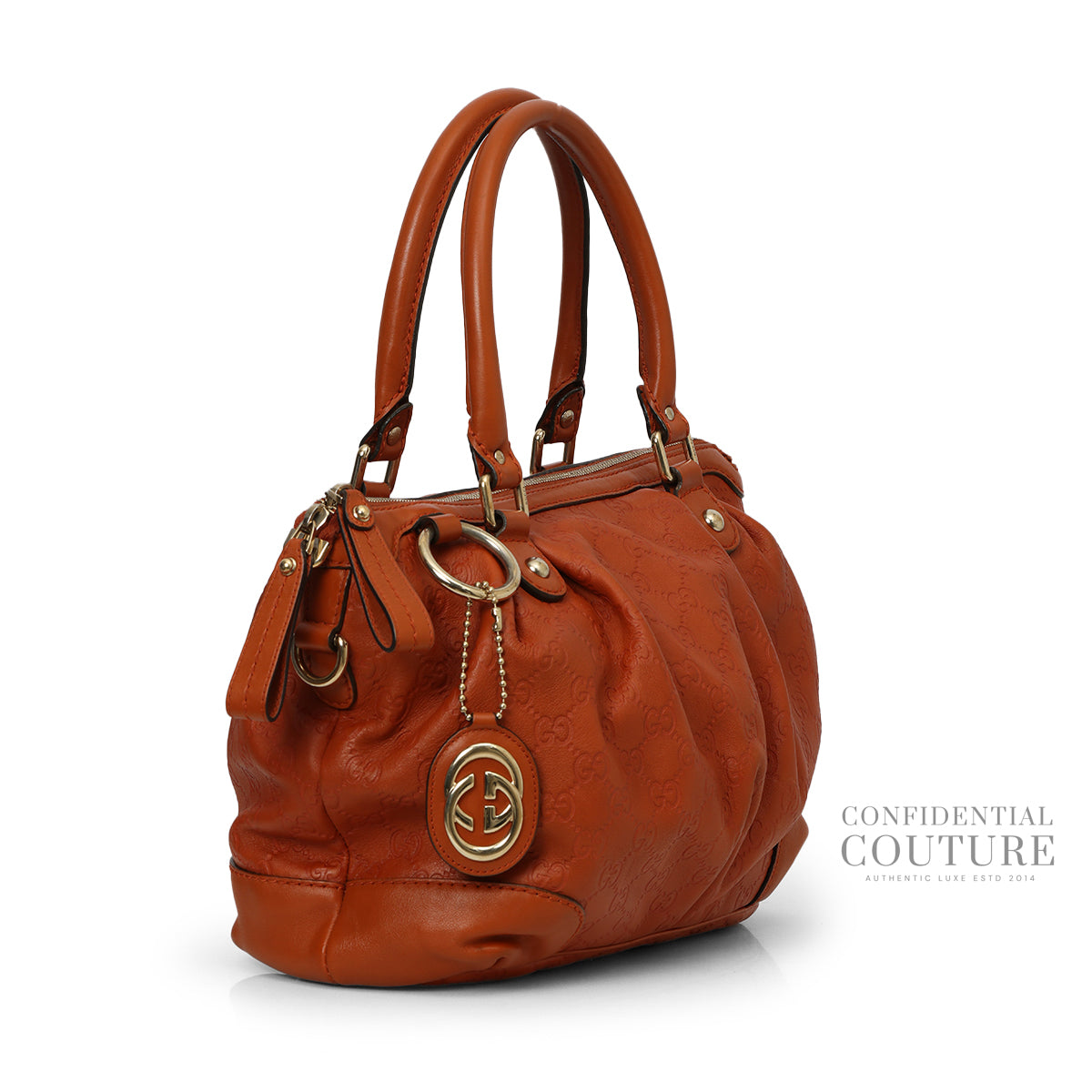 Rust Guccissima Leather Medium Sukey Tote Bag