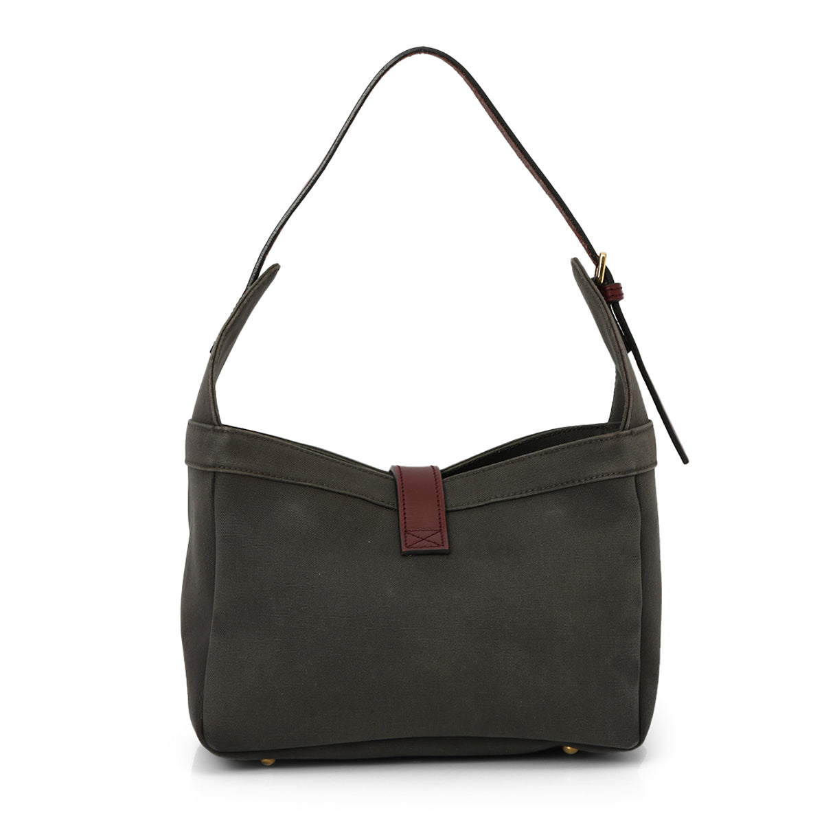 Canvas Leather Trimmed Shoulder Bag One Size