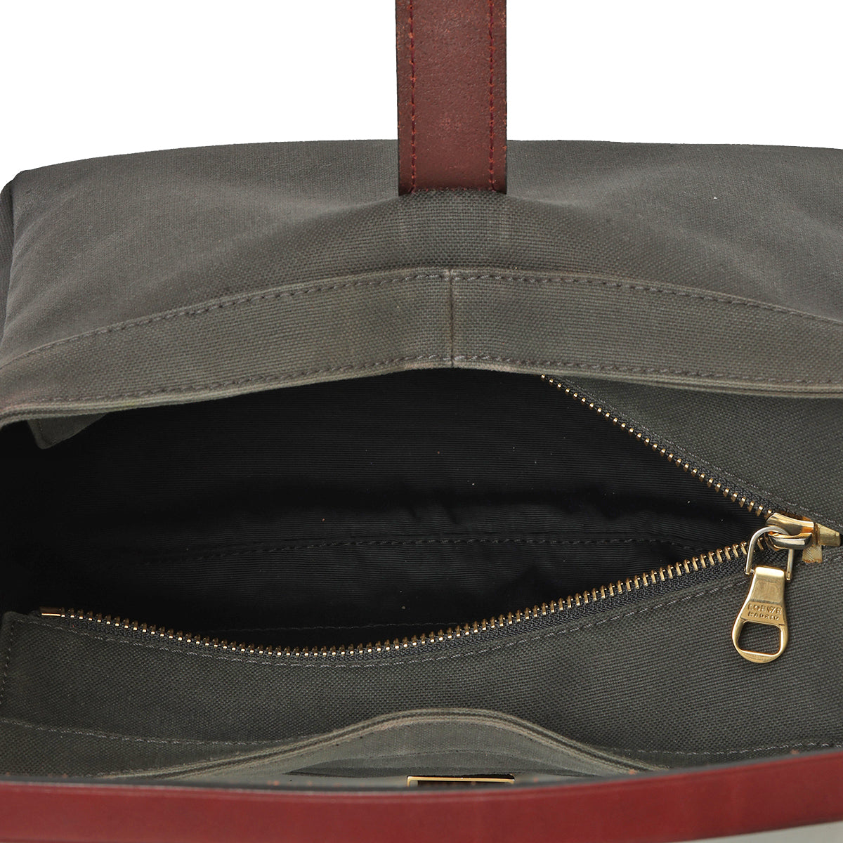 Canvas Leather Trimmed Shoulder Bag One Size