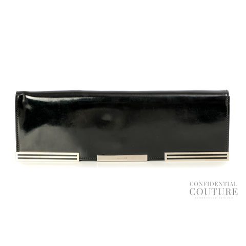 Sigrid Black Patent Leather Clutch
