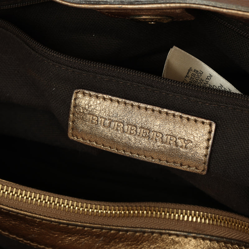 Women pre loved burberry haymarket shoulder bag one size sale