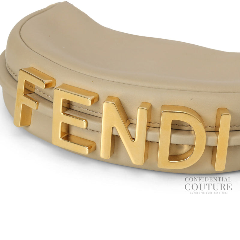 Pre loved fendi fendigraphy mini dove beige sale