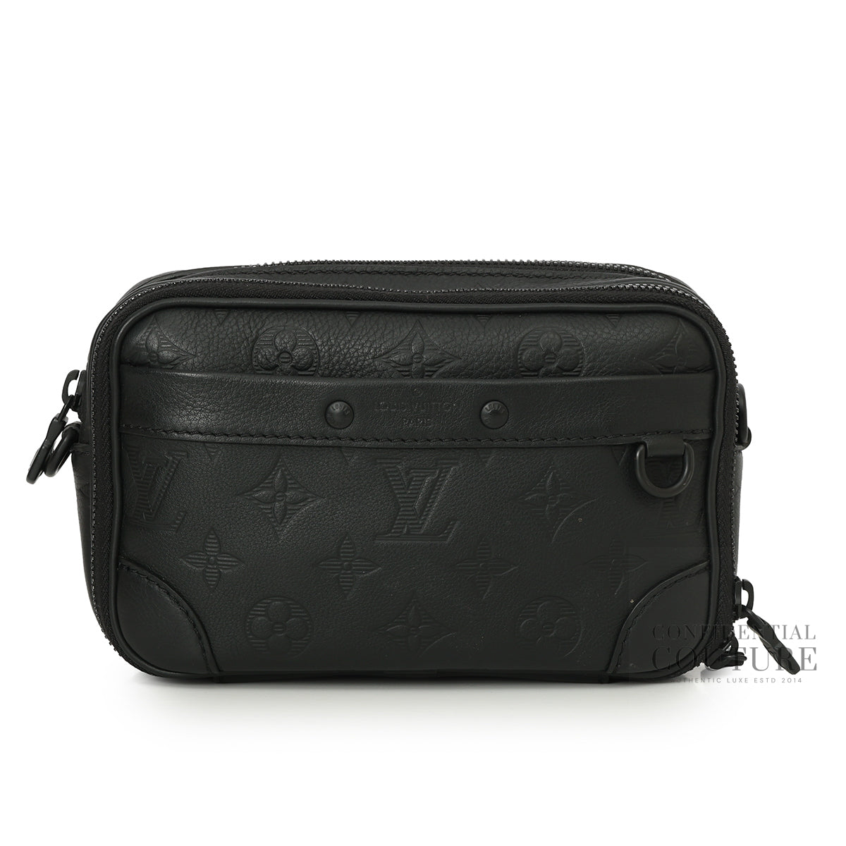 Alpha Wearable Wallet Monogram Shadow Leather Black Crossbody