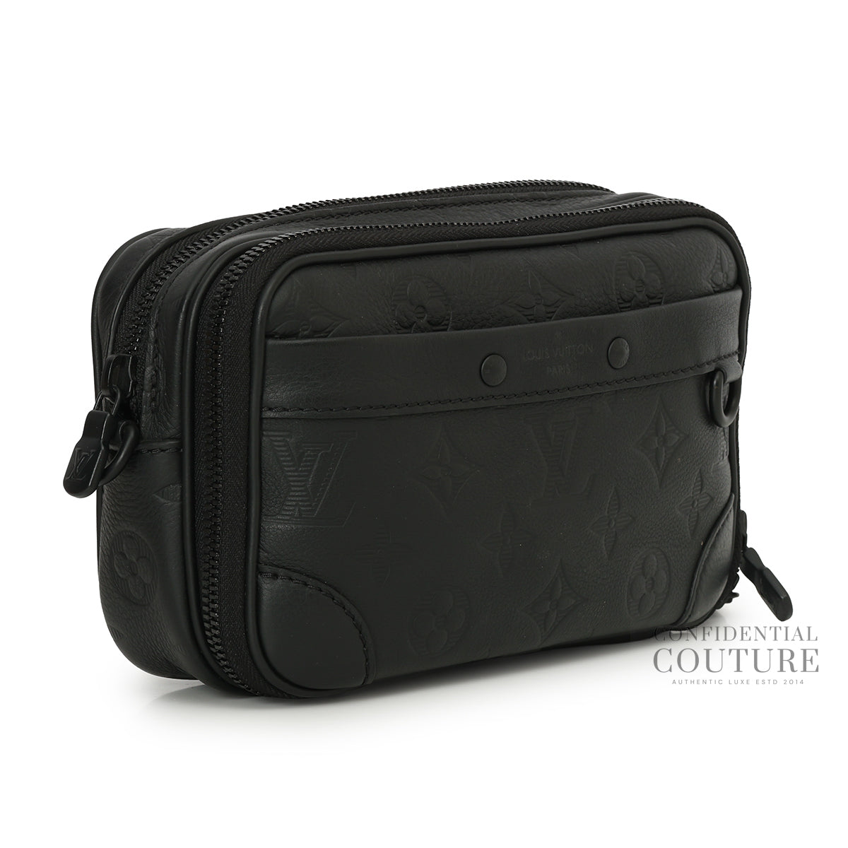 Alpha Wearable Wallet Monogram Shadow Leather Black Crossbody