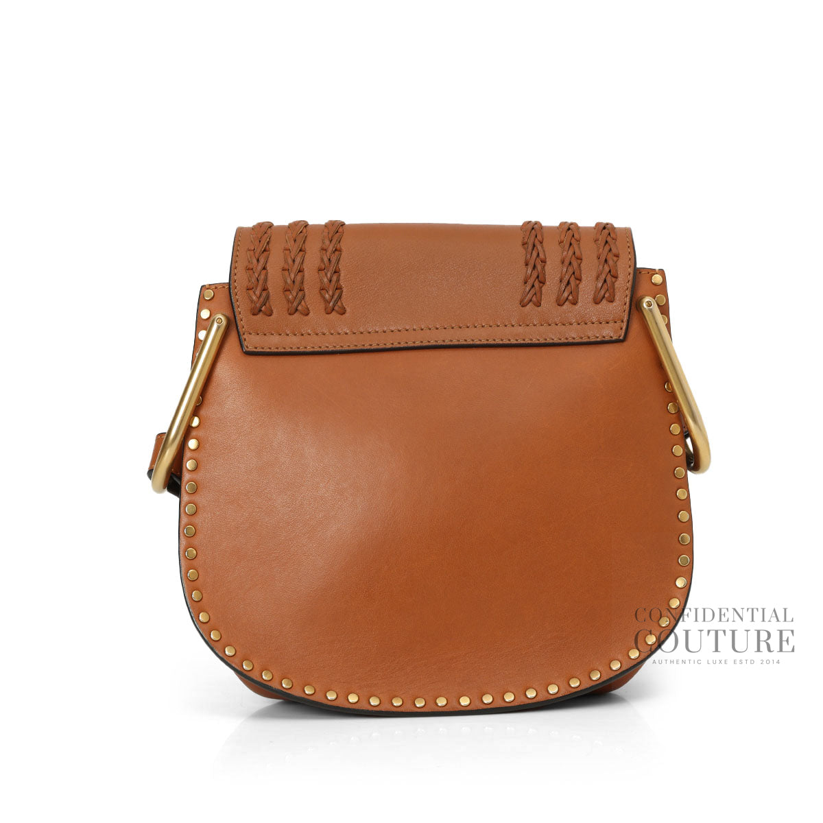Tan Leather Braided Hudson Small Crossbody Bag