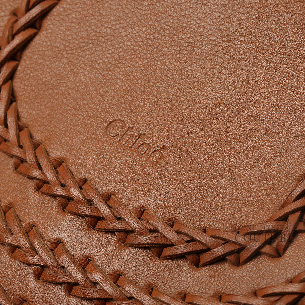 Tan Leather Braided Hudson Small Crossbody Bag