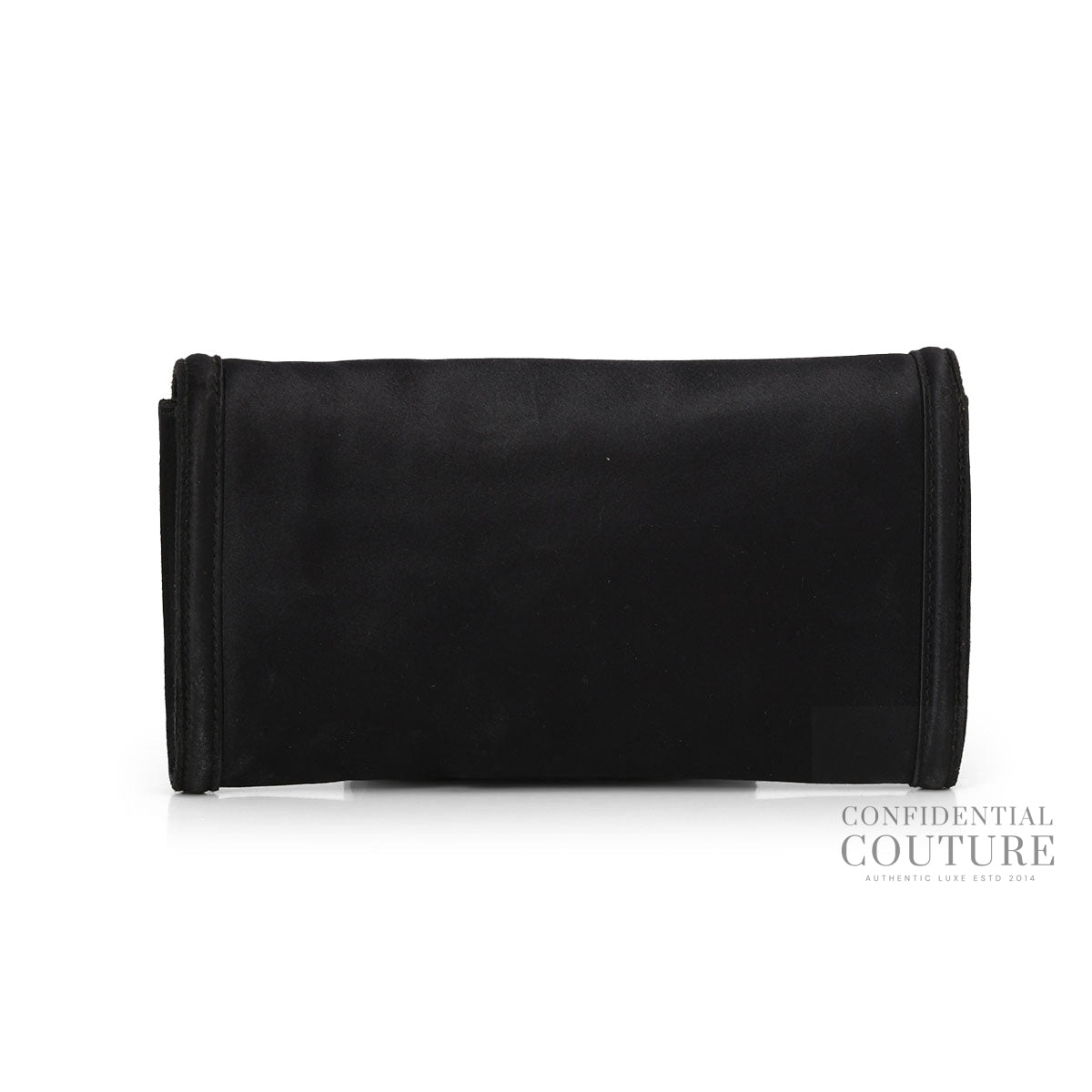 Black Satin Leoni Clutch