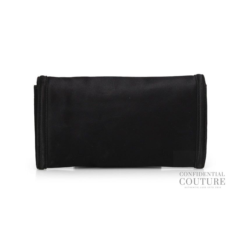 Women pre loved Bvlgari Black Satin Leoni Clutch
