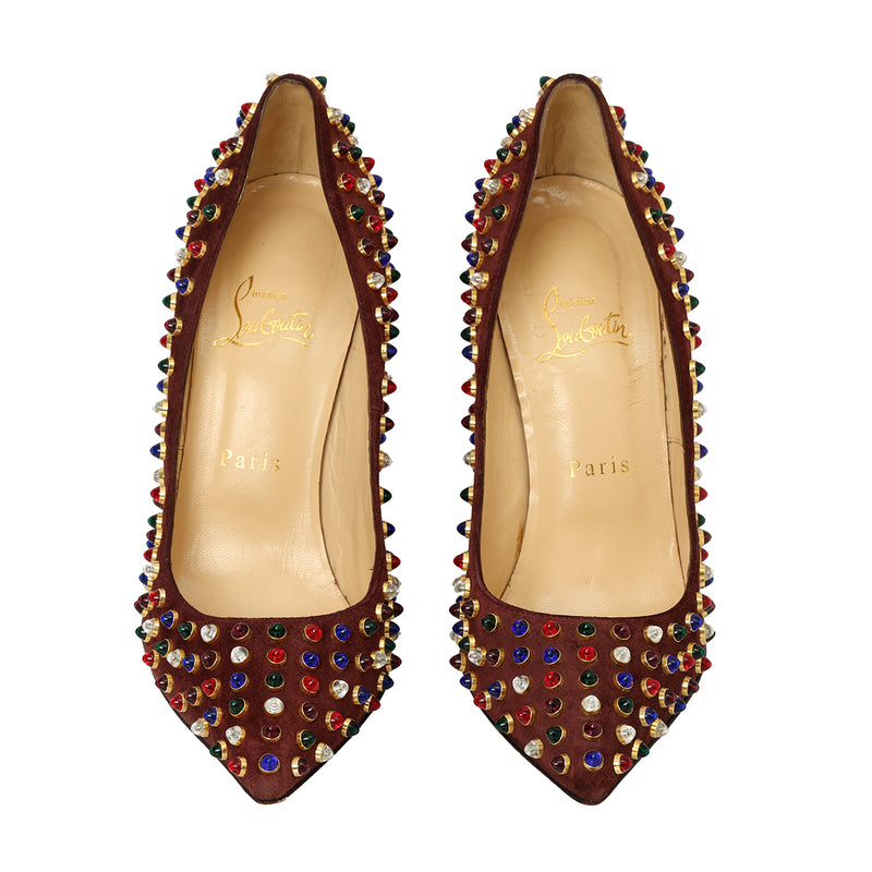 Pre loved Christian Louboutin Velvet Crystal Pumps