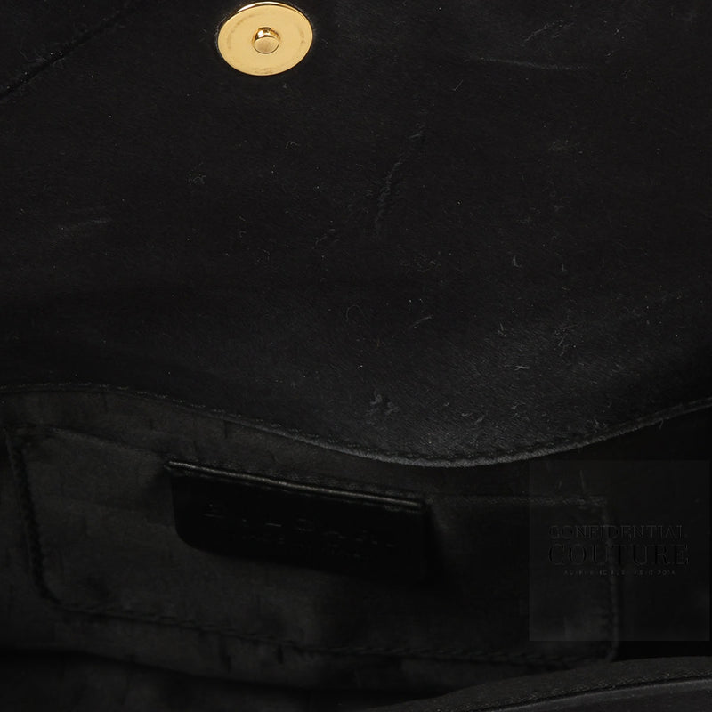 Pre-loved Bvlgari Black Satin Leoni Clutch