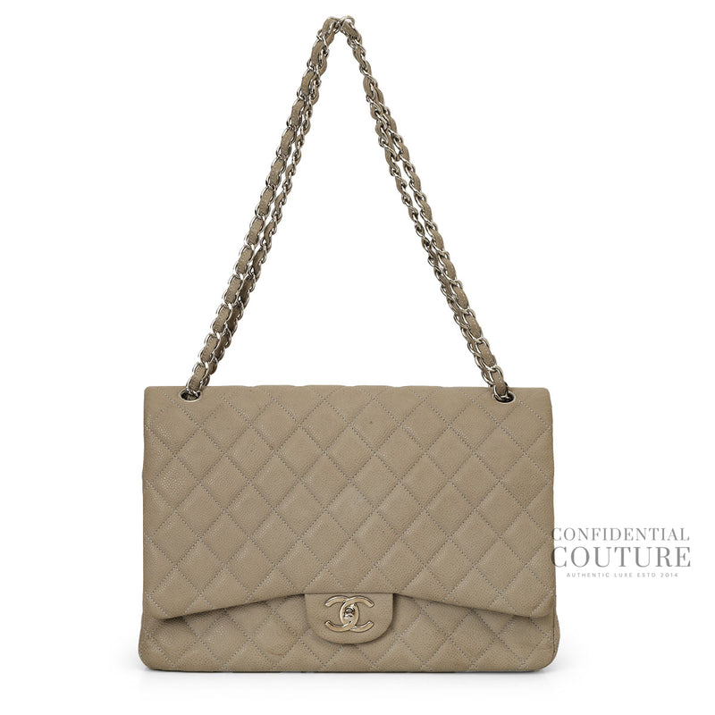 Grey Classic Maxi Double Flap Bag