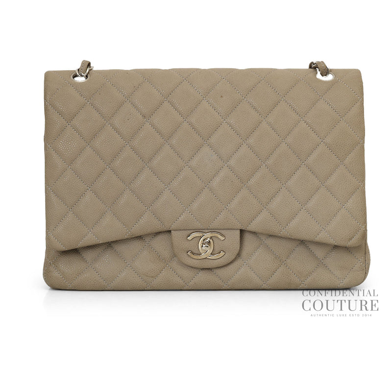 Grey Classic Maxi Double Flap Bag