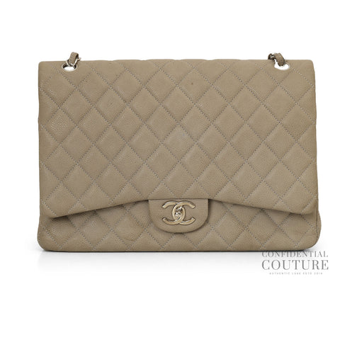 Grey Classic Maxi Double Flap Bag