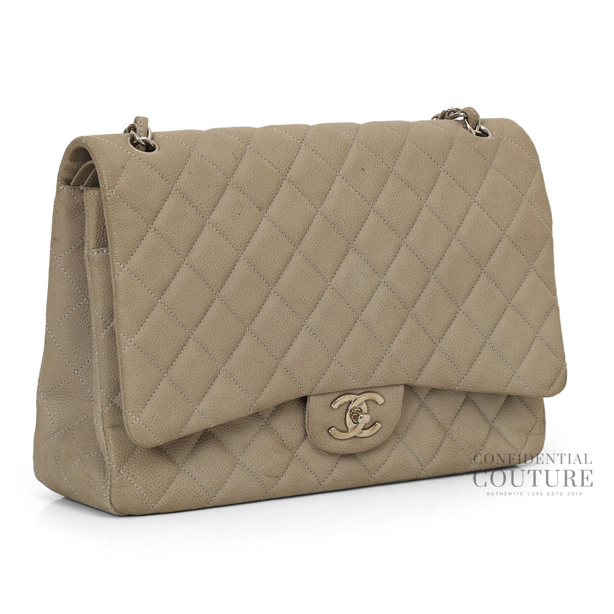 Grey Classic Maxi Double Flap Bag