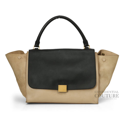 Beige/Black Medium Trapeze Bag