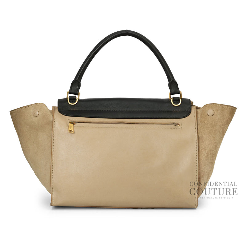 pre-loved Celine Beige/Black Medium Trapeze Bag