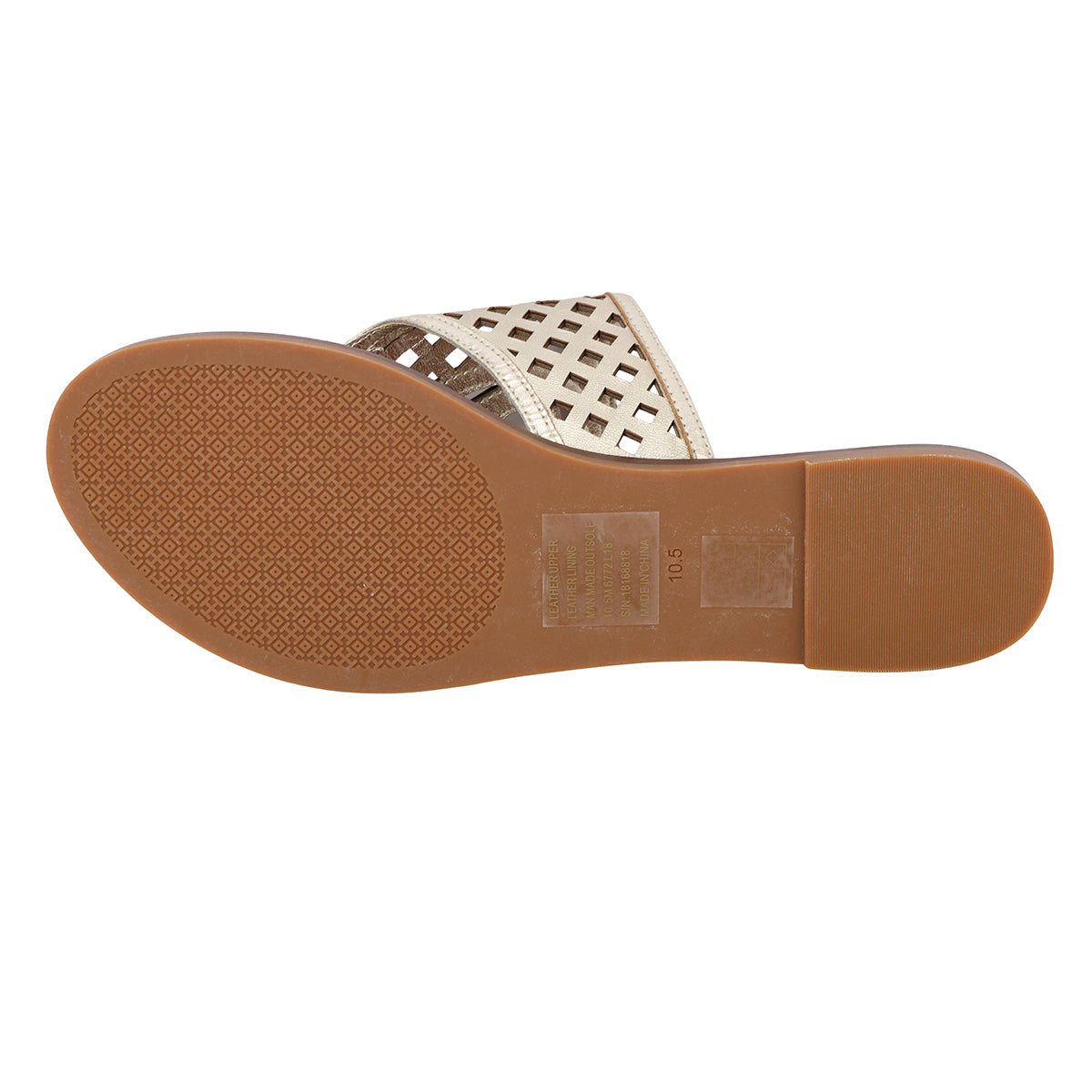 Metallic Leather Miller Sandals - 10.5