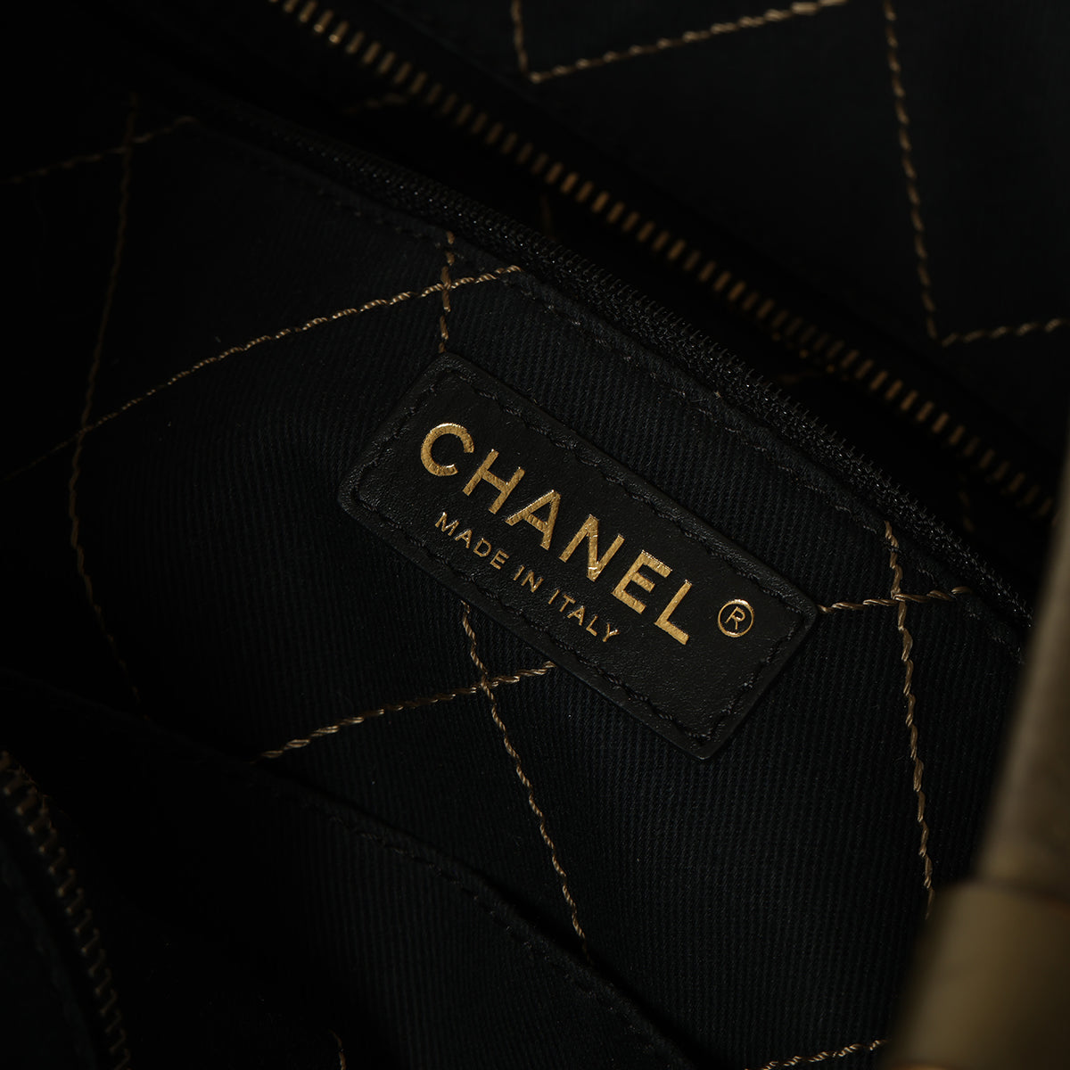 Metallic Olive Shopping Fever Tote with Pouch