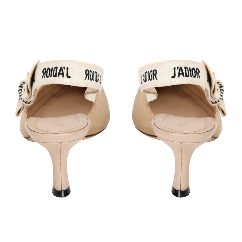 Christian Dior J'Adior Nude Technical Fabric Slingback Pumps